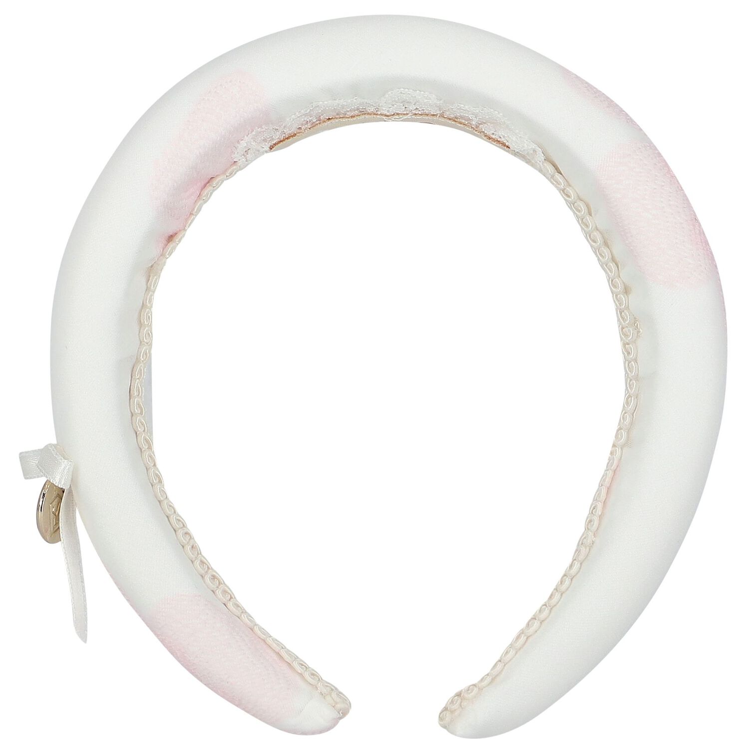 Girls Pink & White Jacquard Headband, 1, hi-res image number null
