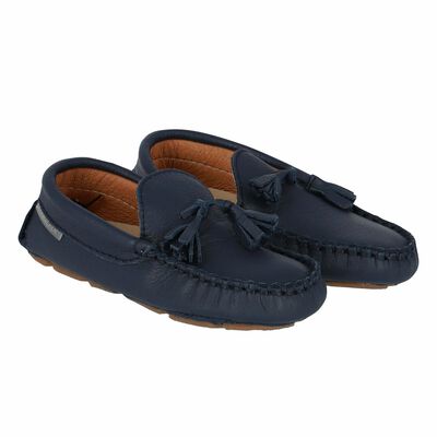 Boys Navy Leather Shoes