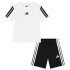 White & Black Logo Shorts Set, 1, hi-res