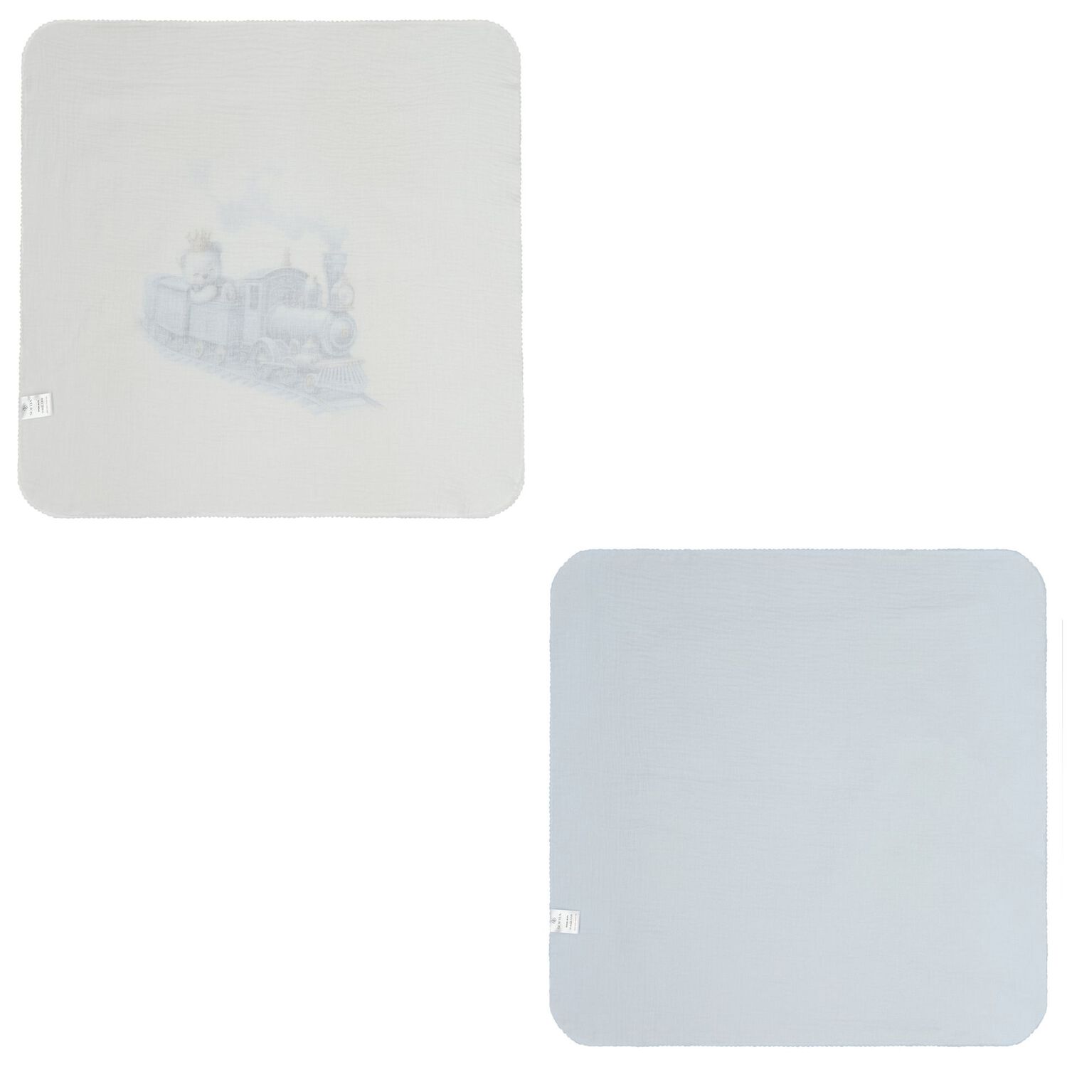 لفافة الموسلين للأولاد بطبعة تيدي بير باللون الأزرق ( من قطعتين ), 1, hi-res