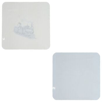 لفافة الموسلين للأولاد بطبعة تيدي بير باللون الأزرق ( من قطعتين )