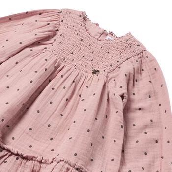 Younger Girls Pink Polka Dot Dress