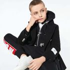 Boys Black Logo Zip Up Top, 1, hi-res