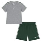 Boys Grey & Green Logo Shorts Set, 1, hi-res