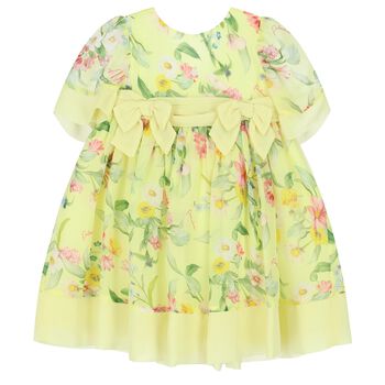 Baby Girls Yellow Floral Chiffon Dress