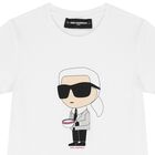 Girls White Ikonik Logo T-Shirt, 1, hi-res