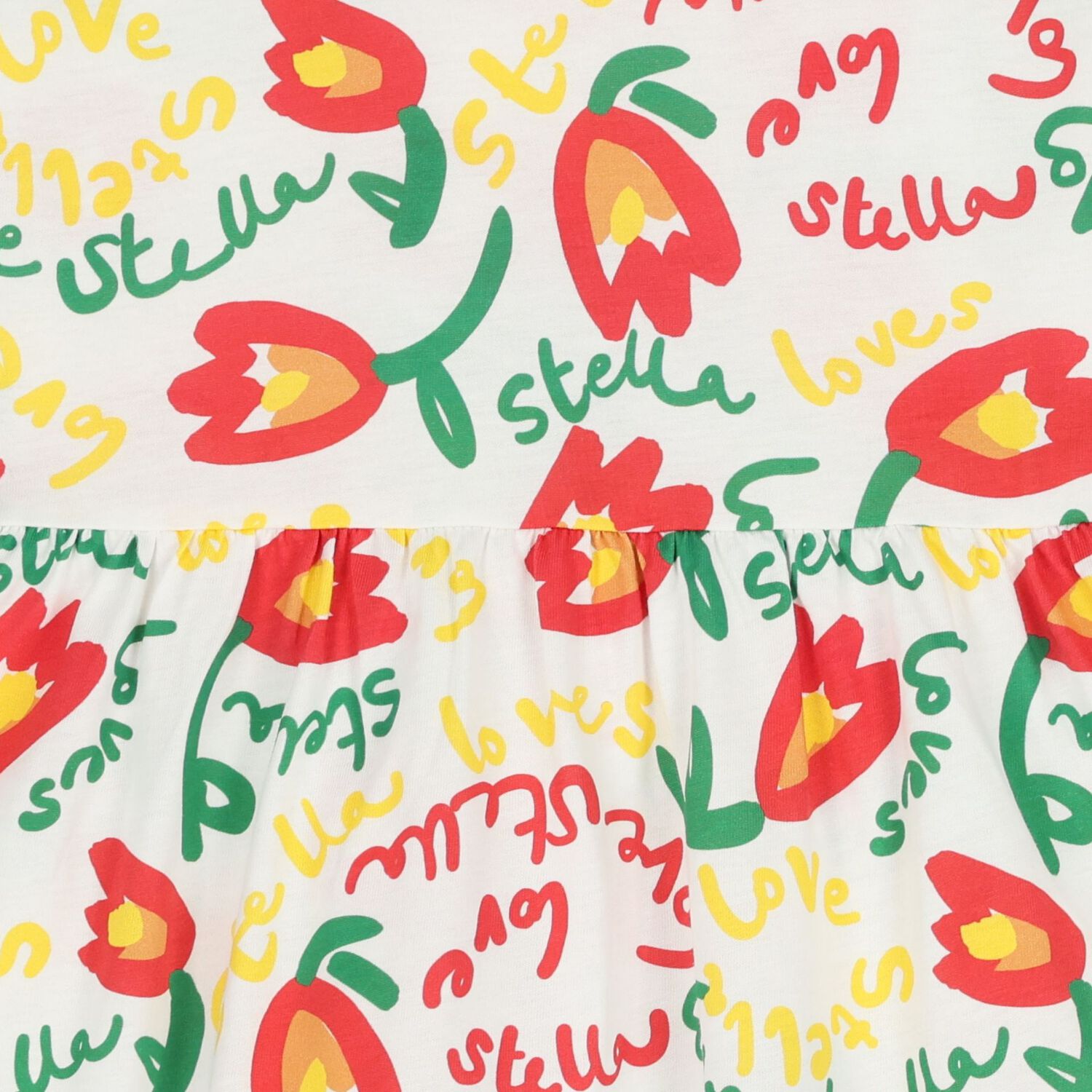 Girl White Logo Floral Dress, 1, hi-res