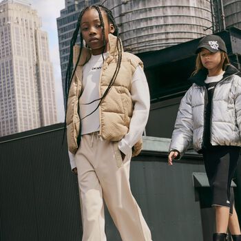 Girls Beige Logo Trousers