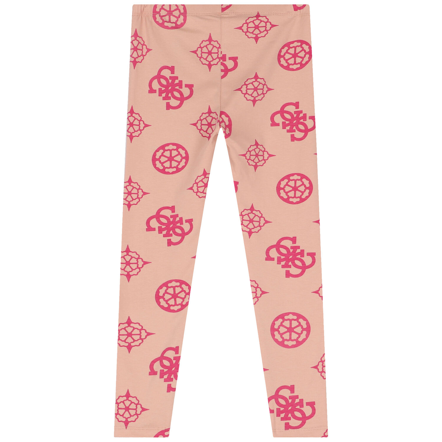 Girls Beige Logo Leggings, 1, hi-res
