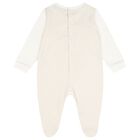 Ivory & Beige Teddy Bear Logo Babygrow, 1, hi-res