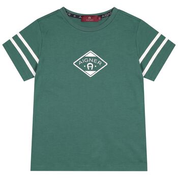 Boys Green Logo T-Shirt