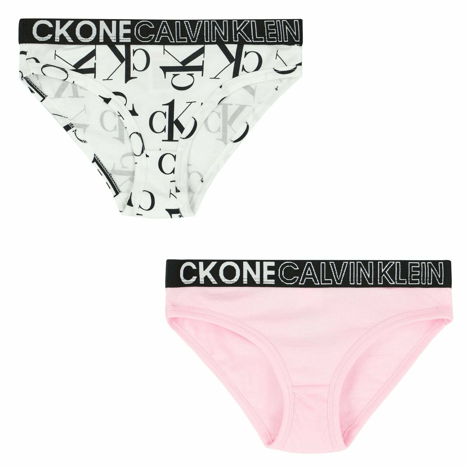 Girls White & Pink Bikini Brief (2 Pack), 3, hi-res image number null