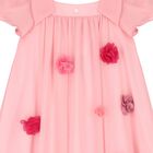 Girls Pink Chiffon Floral Dress, 1, hi-res