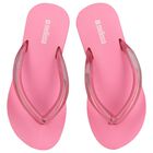 Girls Pink Logo Flip Flops, 1, hi-res