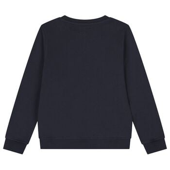 Boys Navy Blue Teddy Bear Logo Sweatshirt