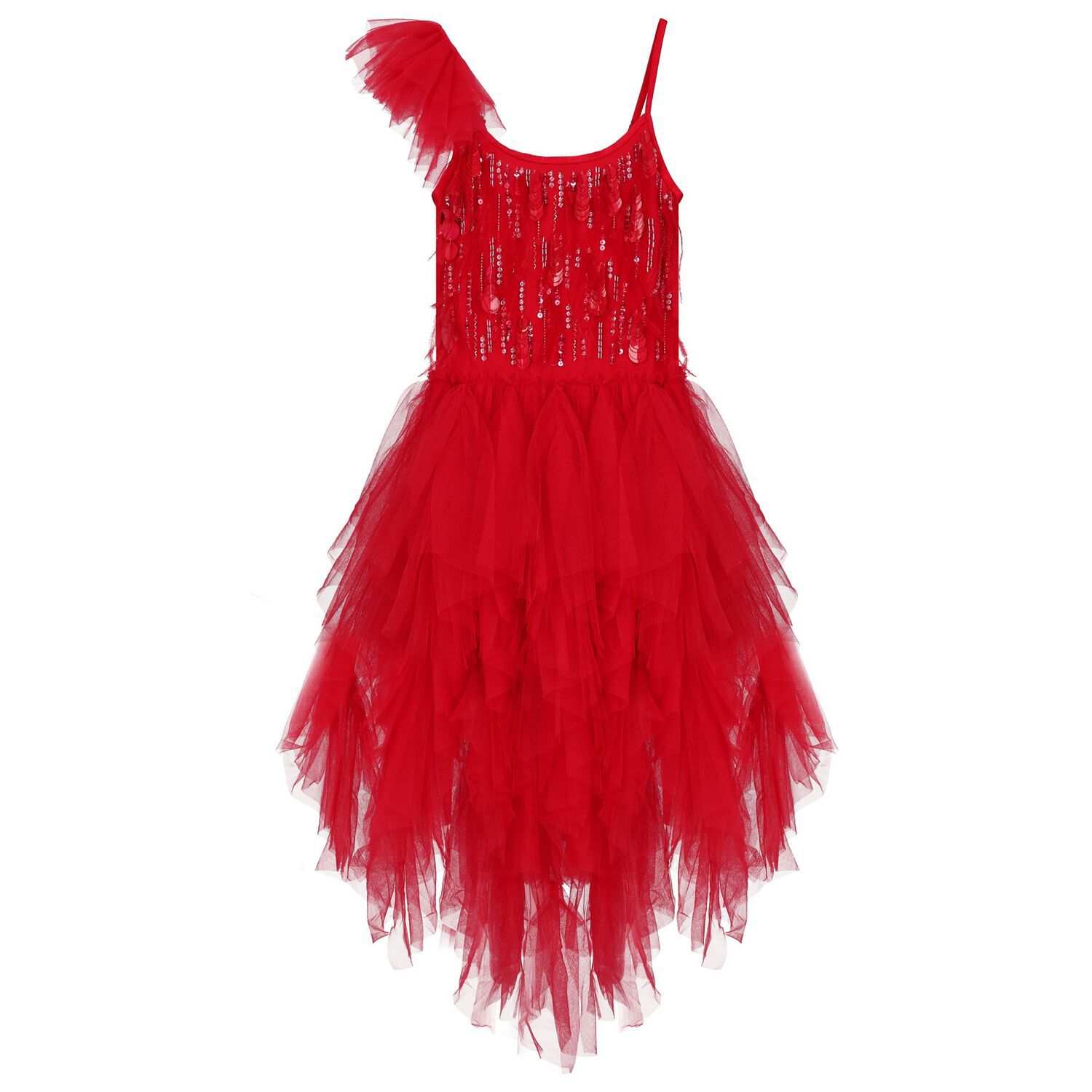 Tutu Du Monde Girls Red Sequin Tulle Dress Junior Couture USA