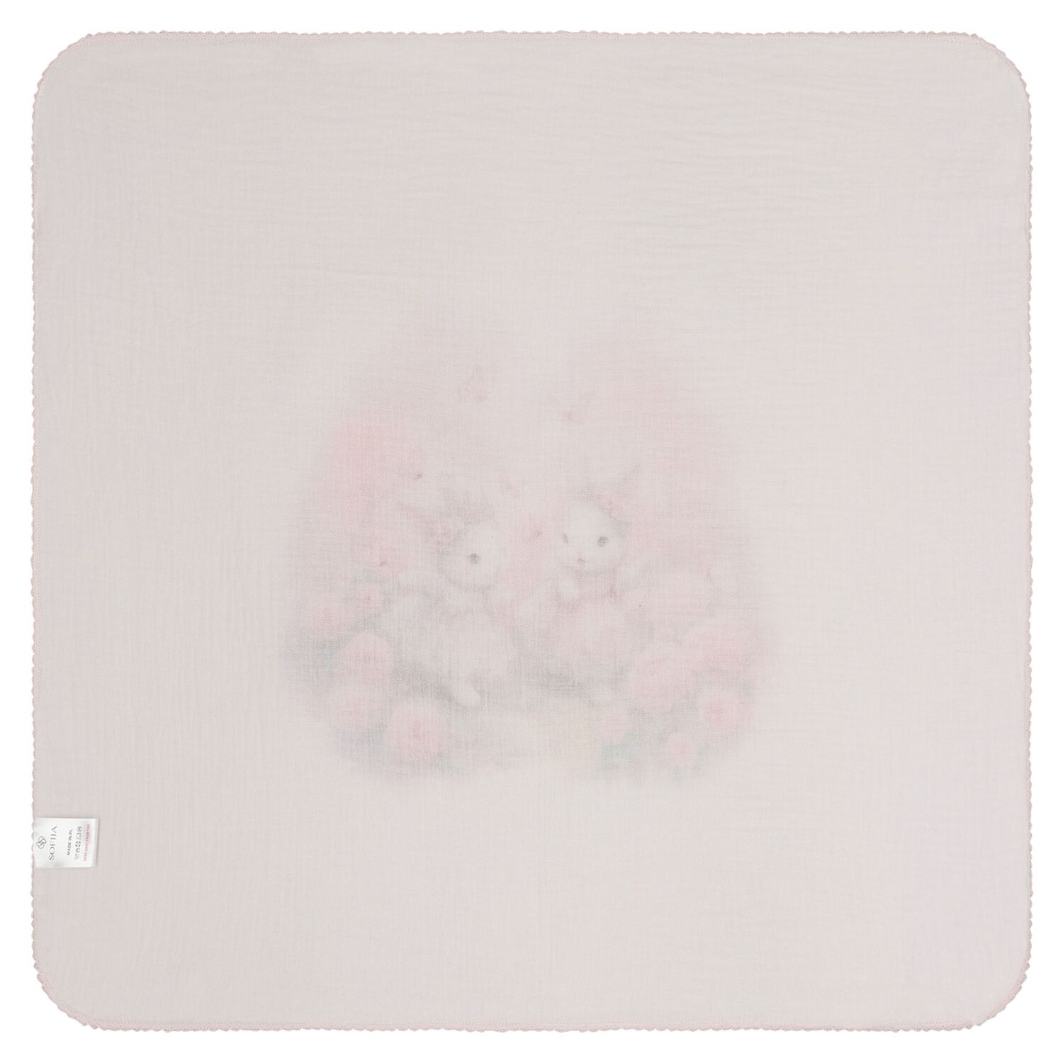 لفافة الموسلين للبنات بطبعة أرنب باللون الوردي ( قطعتين ), 1, hi-res