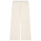 Girls Ivory Logo Trousers, 1, hi-res