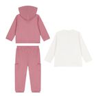 Younger Girls Pink & Ivory Tracksuit Set, 1, hi-res