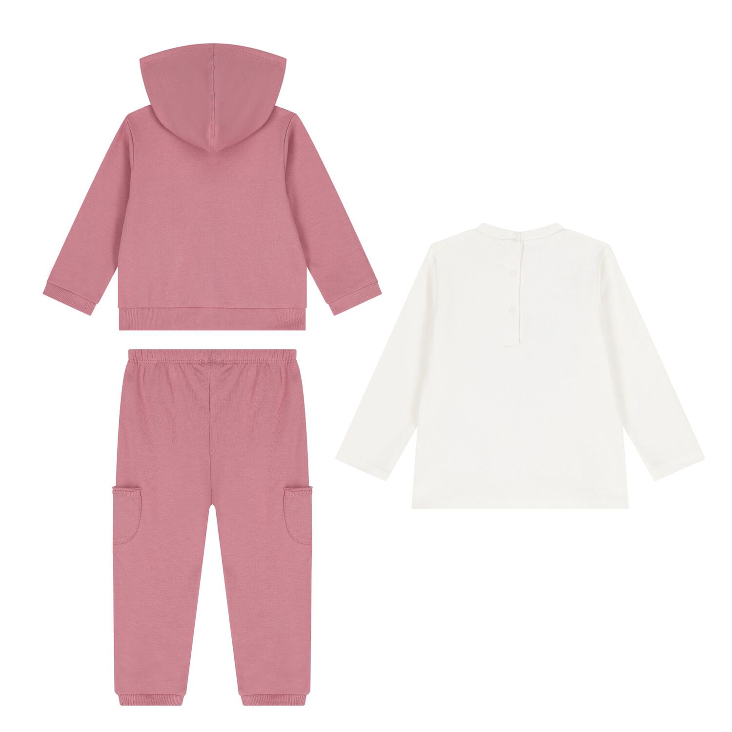 Younger Girls Pink & Ivory Tracksuit Set, 1, hi-res image number null