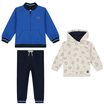 Younger Boys Navy, Ivory & Blue Tracksuit