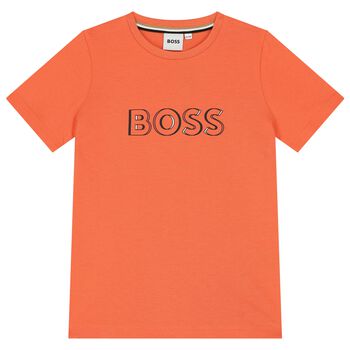 Boys Orange Logo T-Shirt