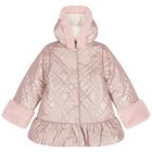 Girls Pink Quilted Puffer Jacket, 1, hi-res