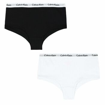 Girls Black & White Knickers (2 Pack)