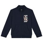 Boys Navy Blue Logo Tracksuit, 2, hi-res