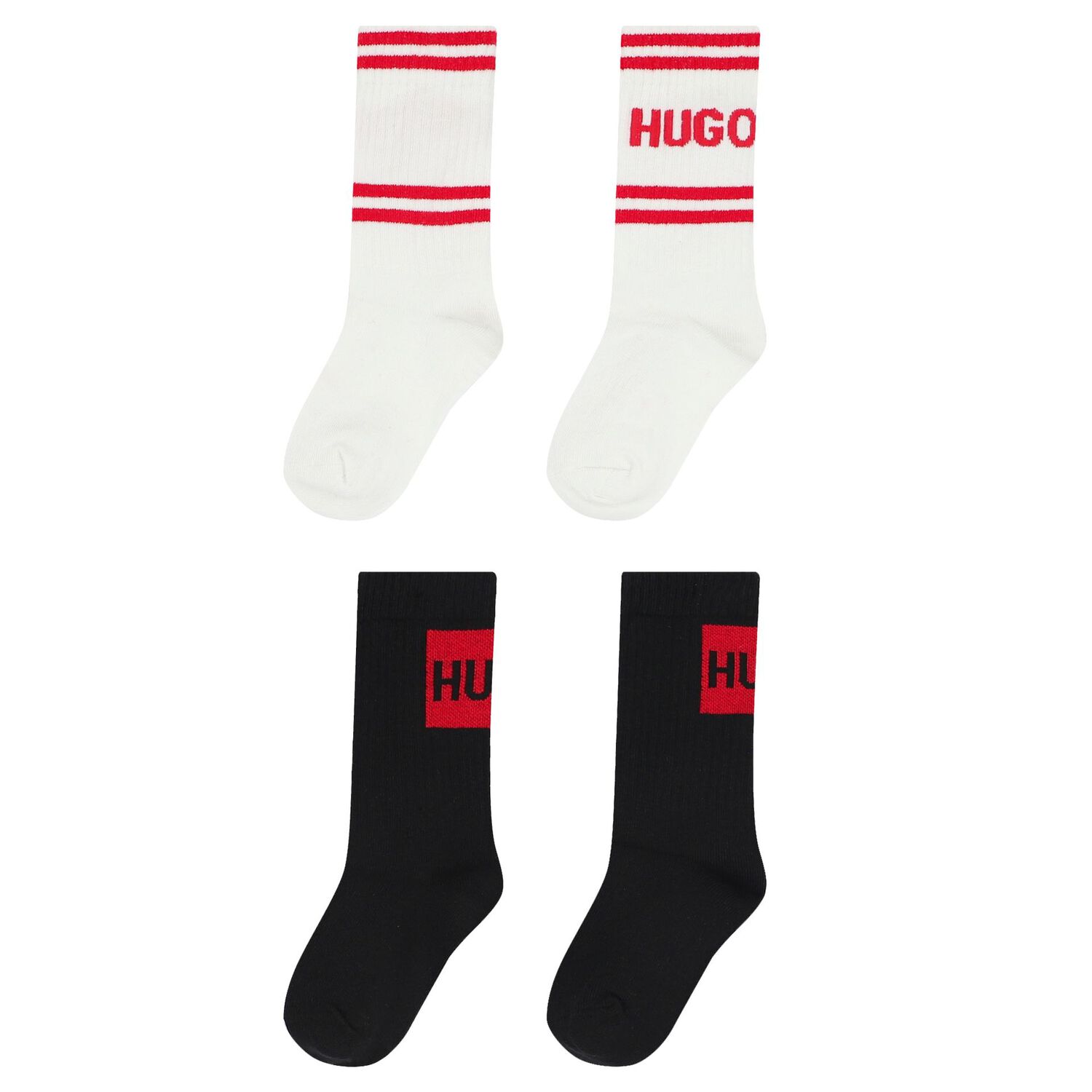 White & Black Logo Socks ( 2 Pack ), 1, hi-res image number null