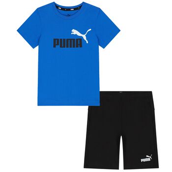 Boys Blue & Black Logo Shorts Set