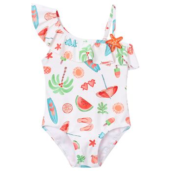 بدله سباحه للبنات باللون الابيض