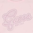 Girls Pink Embellished Logo T-Shirt, 2, hi-res
