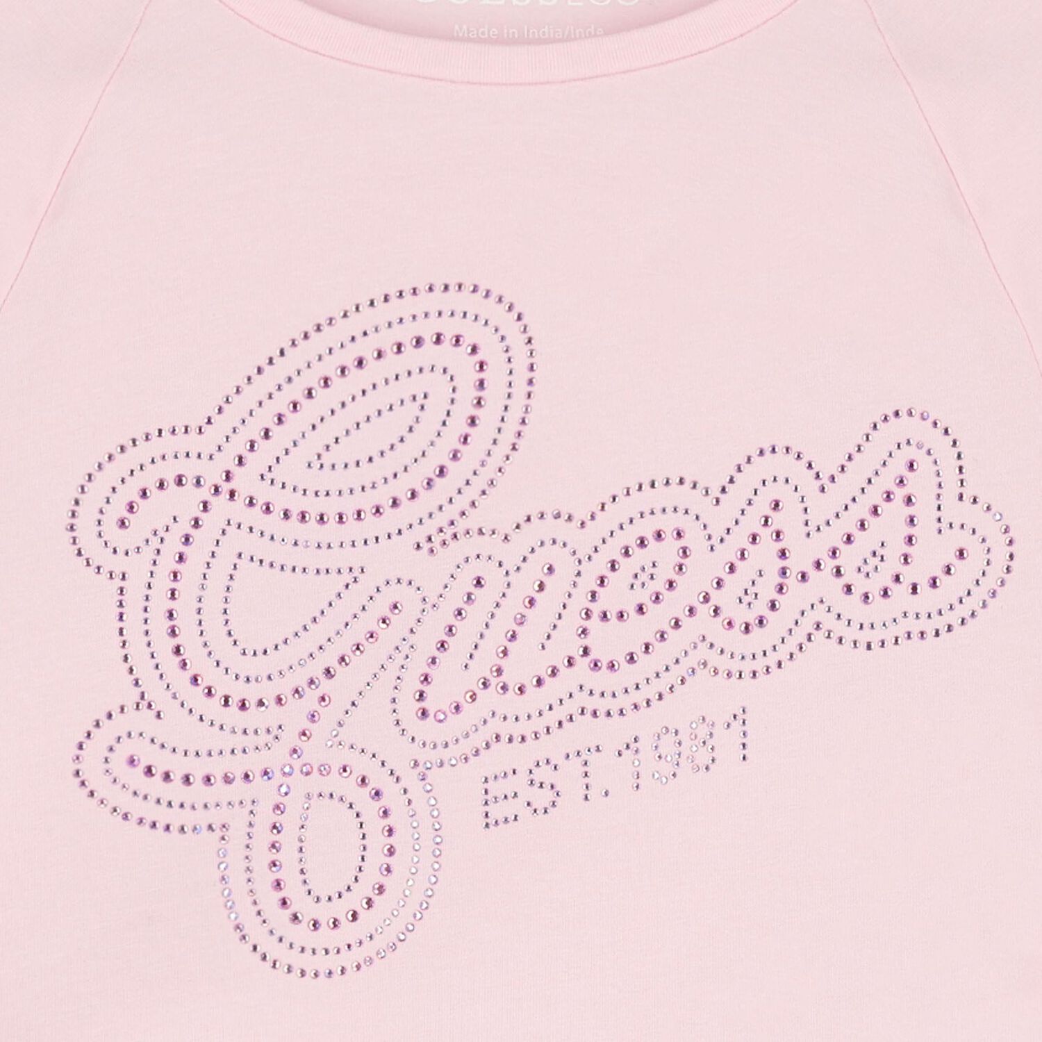 Girls Pink Embellished Logo T-Shirt, 2, hi-res