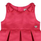 طقم فستان ساتان باللون الوردى للبنات  , 2, hi-res