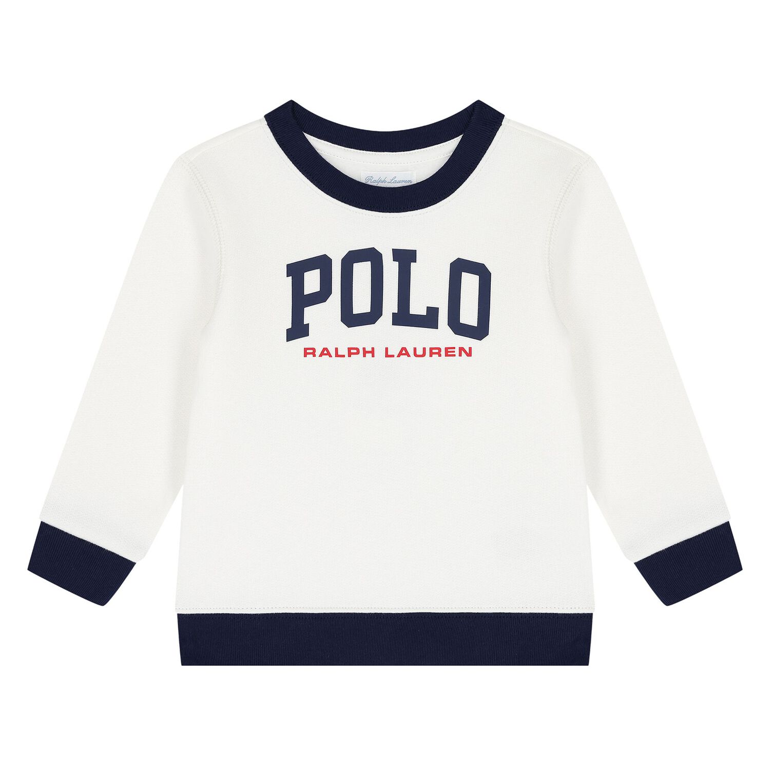 Baby Boys White & Navy Blue Logo Tracksuit, 1, hi-res