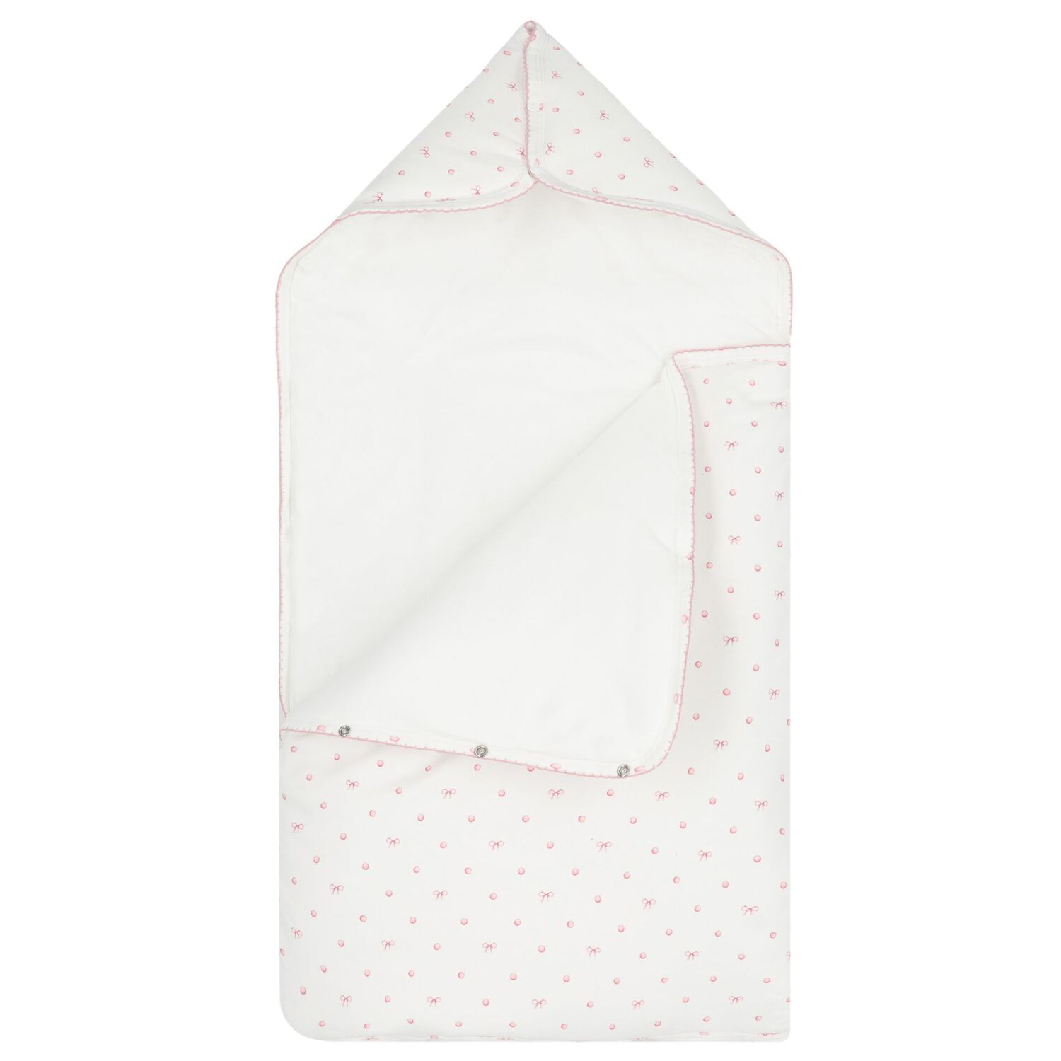 مدس بنات بفيونكه باللون الوردي والأبيض, 1, hi-res