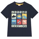 Boys Navy Blue Logo T-Shirt, 1, hi-res