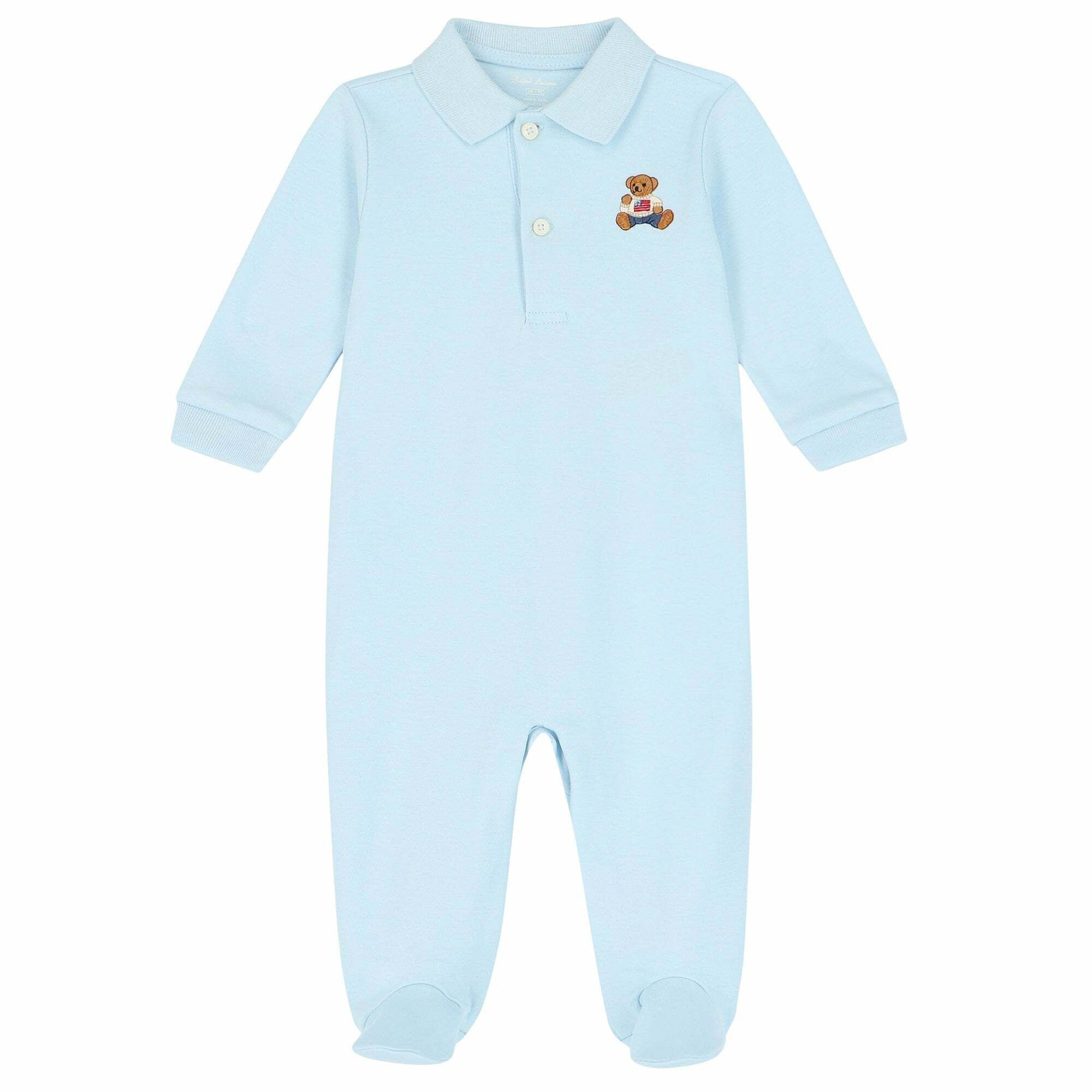 Ralph lauren teddy bear baby grow discount