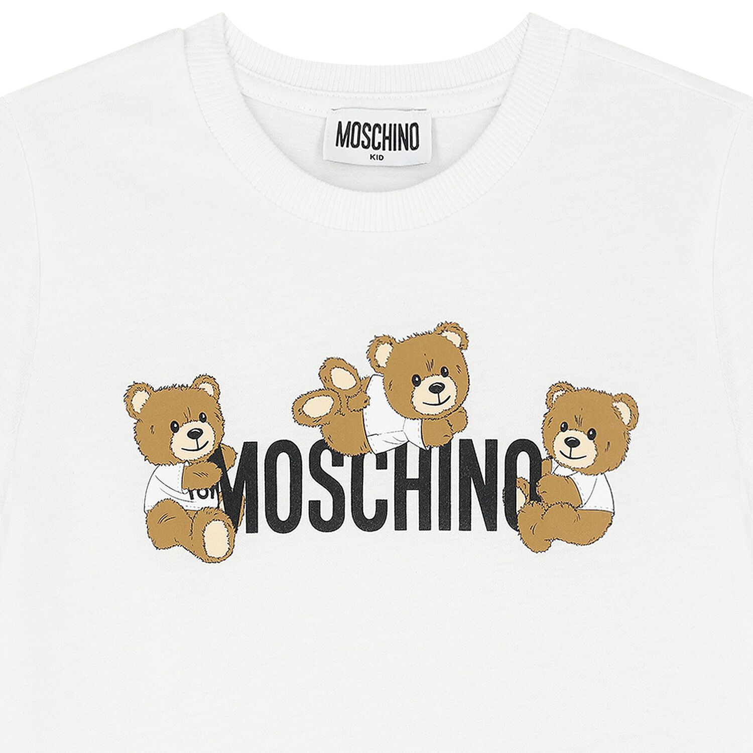 White Teddy Bear Logo T-Shirt, 1, hi-res