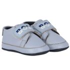 Baby Boys Blue Logo Pre Walker Shoes, 1, hi-res