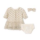 Younger Girls Gold Logo Tulle Dress Set, 1, hi-res