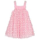 Girls Pink Sequin Tulle Dress, 2, hi-res