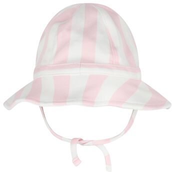 Baby Girls Pink & White Striped Hat