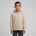 Boys Beige Logo Hooded Zip Up Top, 2, hi-res