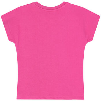 Girls Pink Logo & Cheetah T-Shirt