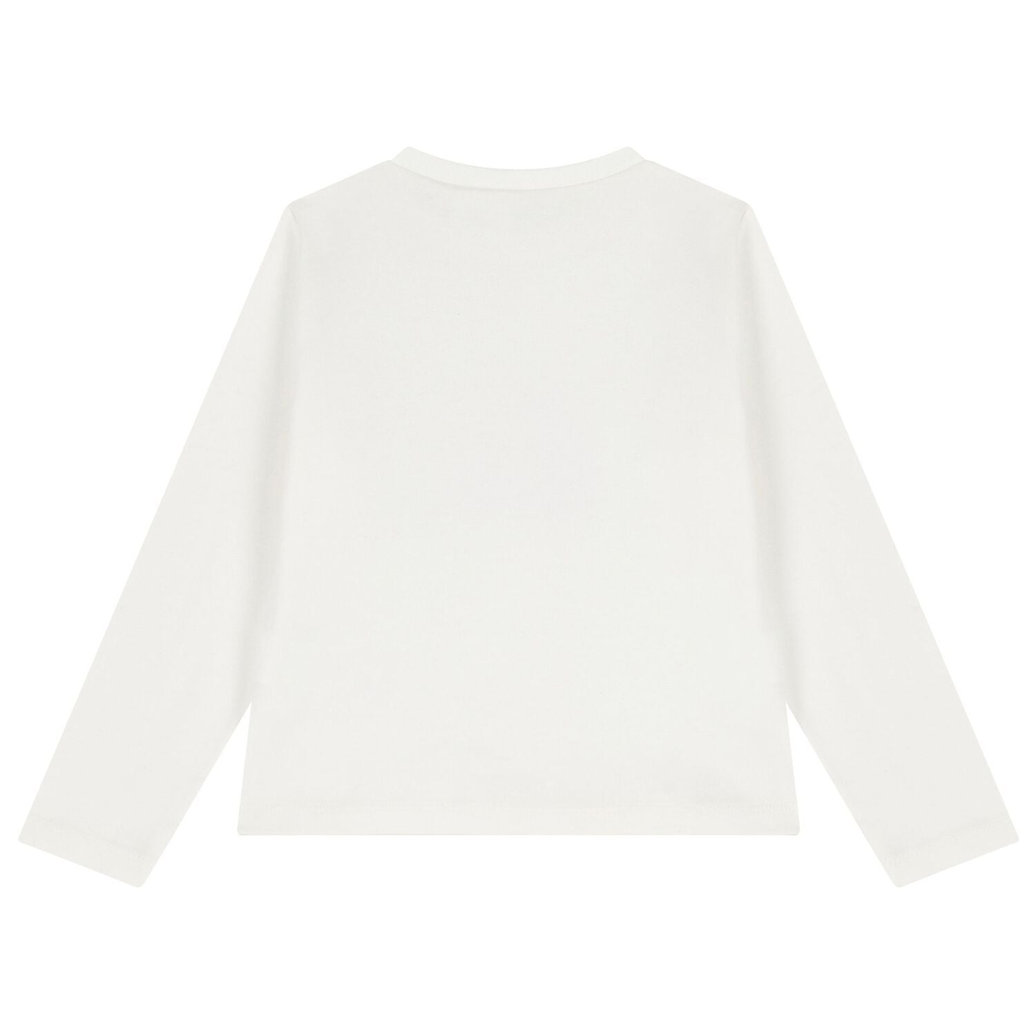 Girls Ivory Kitten Long Sleeve Top, 1, hi-res