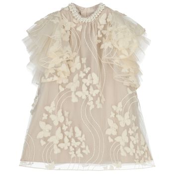 Girls Ivory Butterfly Tulle Dress