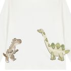 Younger Boys Ivory Dinosaur Long Sleeve Top, 1, hi-res