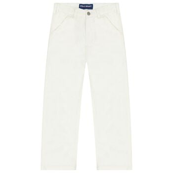 Boys White Logo Jeans